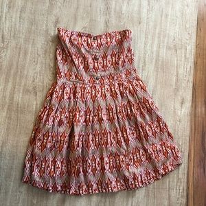 Tulla Aztec Southwestern Strapless Mini Dress M